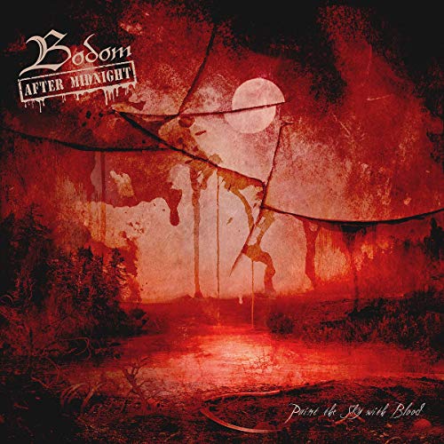 Album cover with red-toned, grungy forest scene and "Bodom After Midnight" logo.