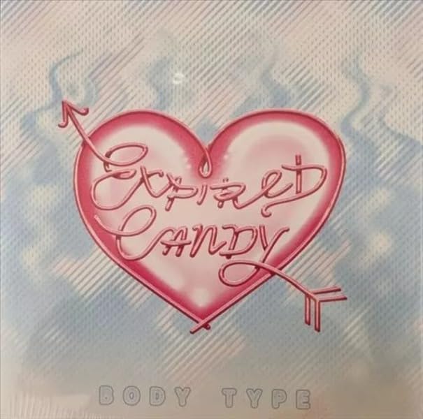 A pink heart with an arrow and the text Expired Candy on a background.
