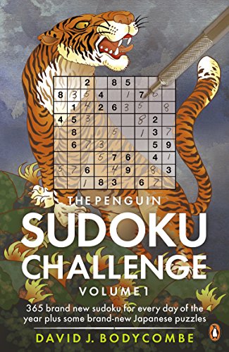 Book cover featuring a tiger behind a Sudoku grid and a pencil.