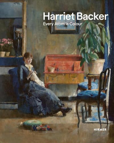 Book cover featuring a painting of a woman knitting in a room.