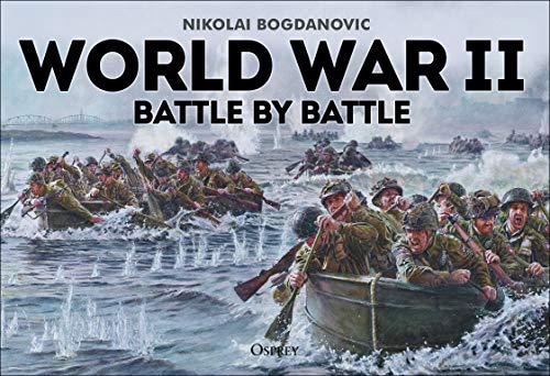 Book cover depicting soldiers landing on a beach during World War II.