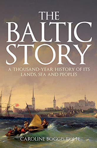 Book cover: "The Baltic Story" with a coastal cityscape and boats.