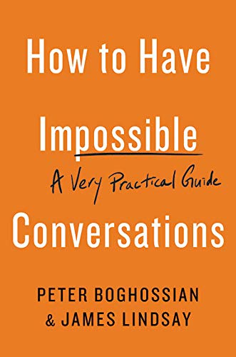 Orange book cover with white text: "How to Have Impossible Conversations.