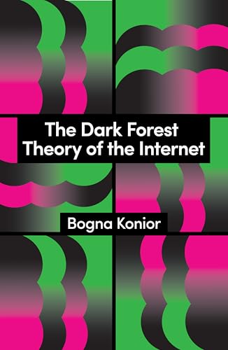 Book cover with abstract green, pink, and black shapes and the title text.