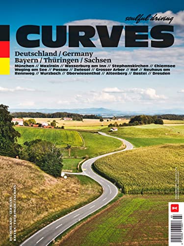 CURVES magazine cover: winding road through Bavarian countryside landscape.