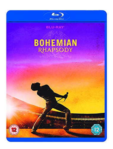 Bohemian Rhapsody" Blu-ray cover featuring Freddie Mercury performing onstage.