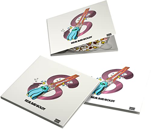 CD case with a large stylized “S” and cartoon illustration.