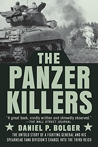 Book cover: black and white tank image with bold title "The Panzer Killers.