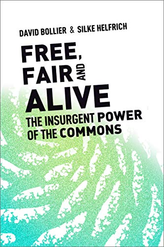 Book cover with bold white text on a green and blue abstract background.