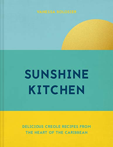 Book cover titled Sunshine Kitchen with a yellow sun on a blue background.