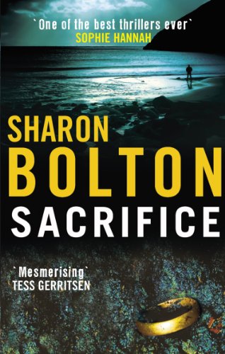 Book cover: “Sacrifice” by Sharon Bolton, featuring a lone figure on a beach.