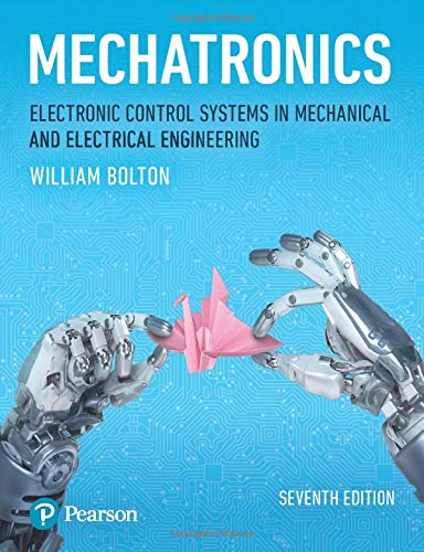 Textbook cover for "Mechatronics" with robotic arms and origami bird.