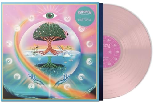 “Astropical” vinyl record by Bomba Estéreo, Rawayana, and Ast, with colorful artwork.