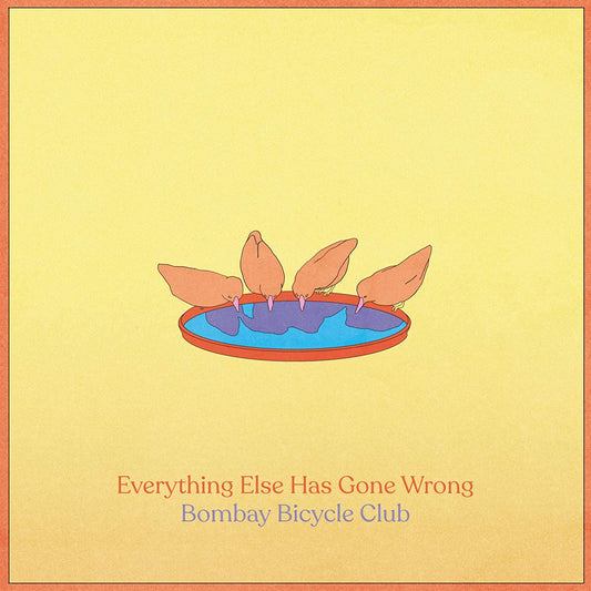 Album cover with four hands in a bowl on a yellow background.