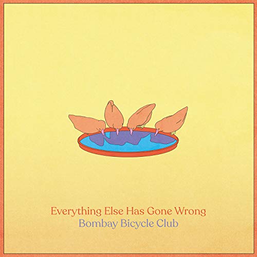 Album cover: birds drinking from a blue dish on yellow background.