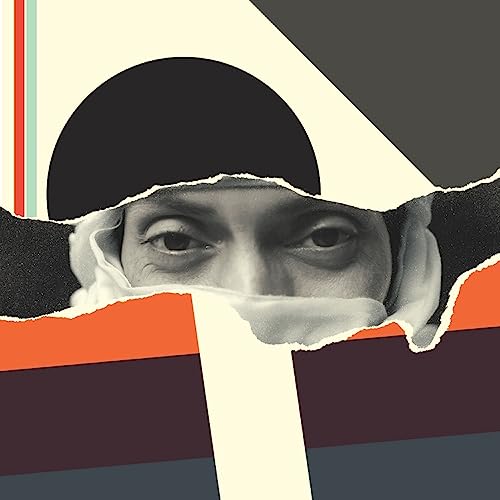 Album cover featuring a man’s face partially obscured by torn paper.
