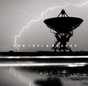 Black and white album cover featuring a radio telescope and lightning.