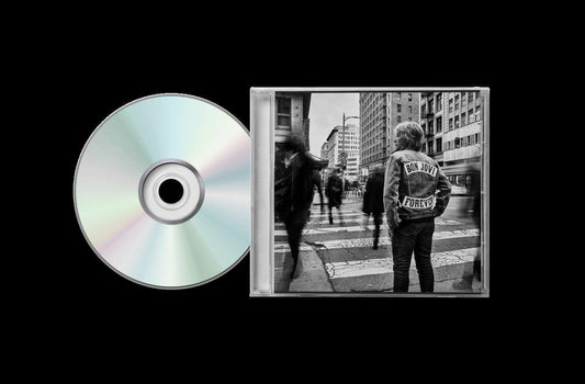 Bon Jovi "Forever" CD case with black and white street scene.