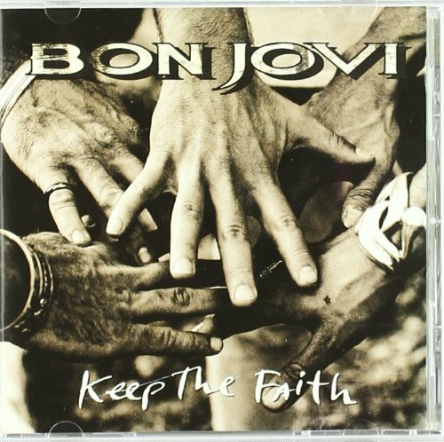 Bon Jovi “Keep The Faith” CD cover with intertwined hands.