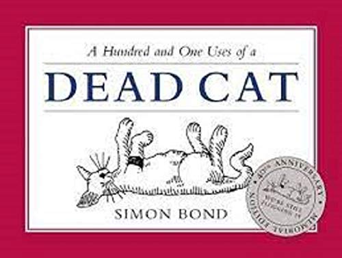 Book cover with a line drawing of a cat on a red background.