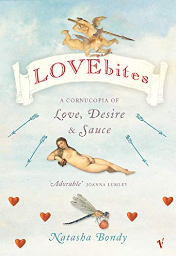 Book cover: “Lovebites” with cherubs, a reclining nude, and hearts.