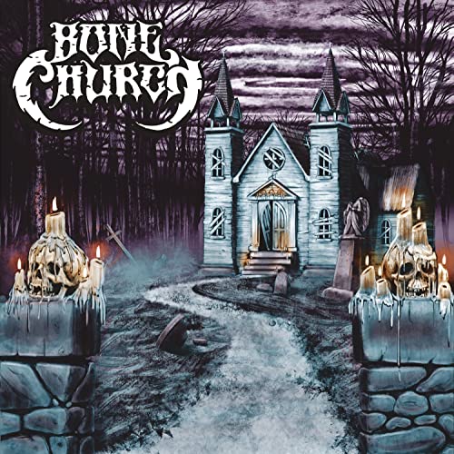 CD cover: gothic church illustration with skulls and burning candles.