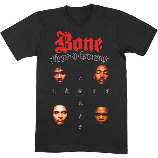 Black t-shirt featuring Bone Thugs-n-Harmony's "Crossroads" album artwork, size small.