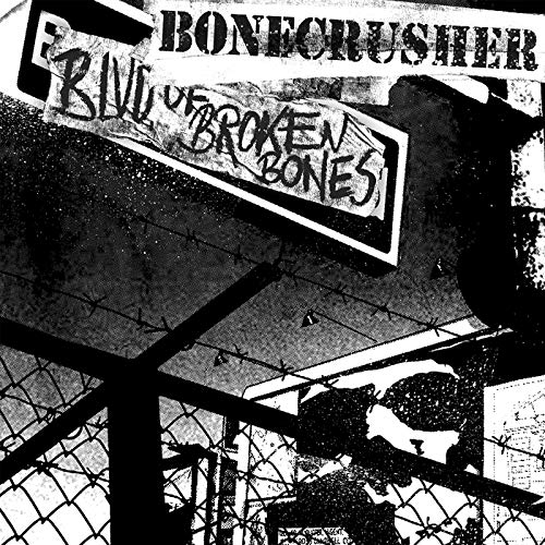 Black and white album cover with barbed wire and street signs.