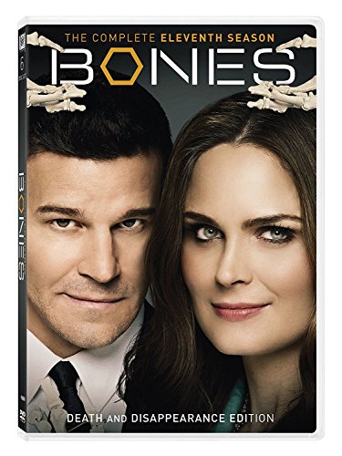 DVD cover for Bones Season 11 featuring close-up portraits of the two lead actors.