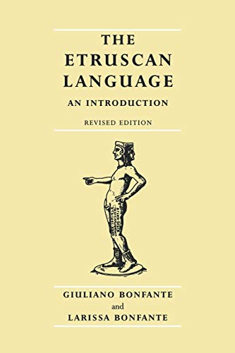 Book cover: "The Etruscan Language" with an image of an Etruscan statue.
