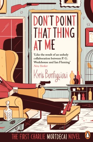 Book cover: man with gun on a yellow chair, ornate room.