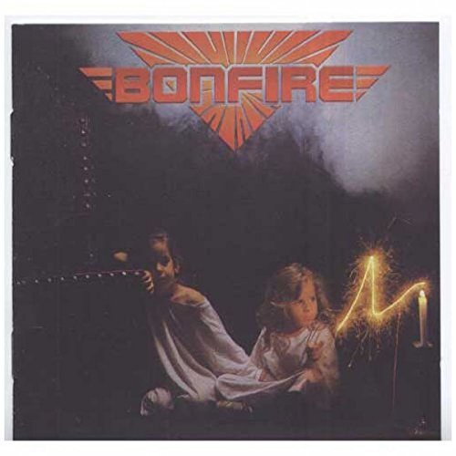 Album cover for Bonfire’s “Don’t Touch the Light” featuring figures and flames.