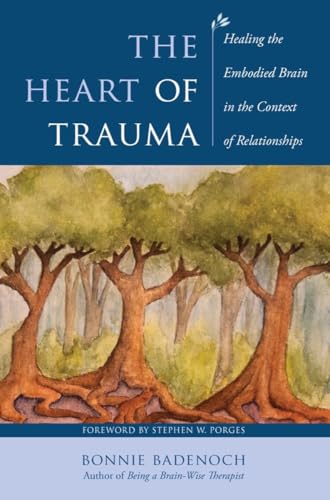 Book cover titled The Heart of Trauma with a watercolor illustration of forest trees.