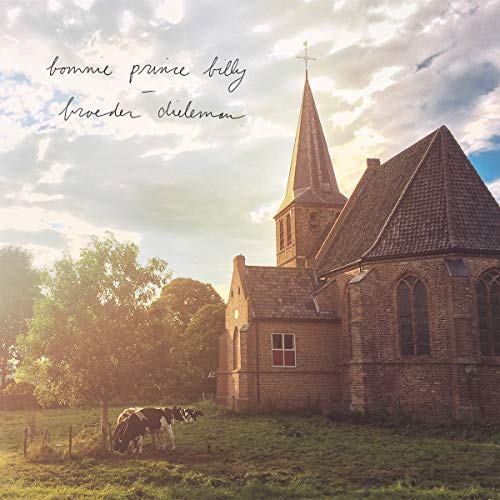 Record cover featuring a brick church and cows in a field.