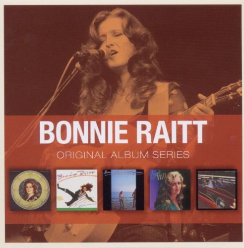 "Bonnie Raitt album cover with singer and guitar, featuring five smaller album covers below."