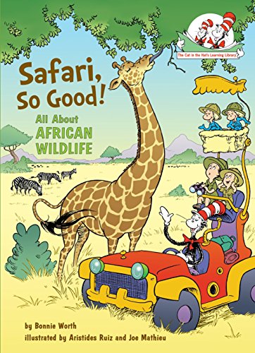 Book cover featuring the Cat in the Hat and children in a safari jeep.