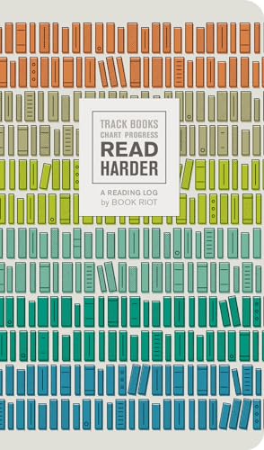 Cover of a reading log featuring rows of colorful stylized book spines.