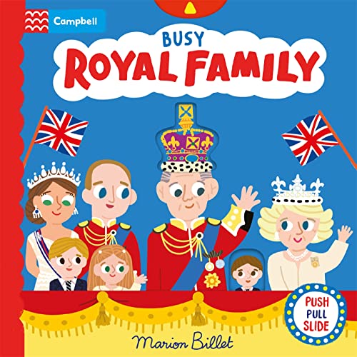 Illustrated children’s book cover featuring the British Royal Family.