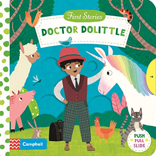 Cover of "Doctor Dolittle (First Stories)" with animals and a boy.