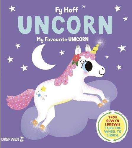 Book cover featuring a white unicorn with a golden horn and pink mane.