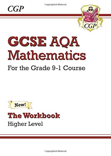 A white workbook cover with red text and a logo, titled "GCSE AQA Mathematics".