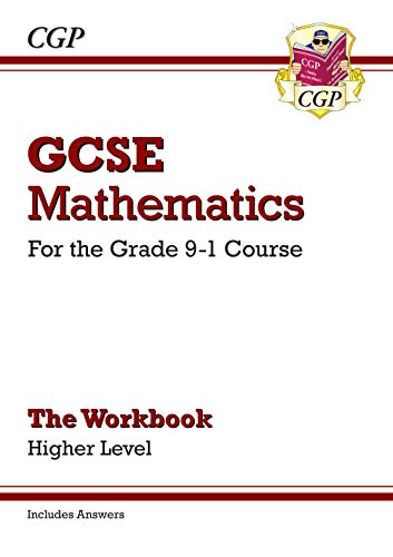 Red and white GCSE Maths workbook cover for higher level students.