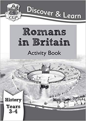KS2 history activity book cover: Romans in Britain, with a coliseum image.