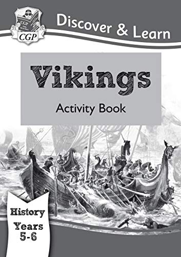 KS2 Vikings activity book cover with illustration of Viking ships.