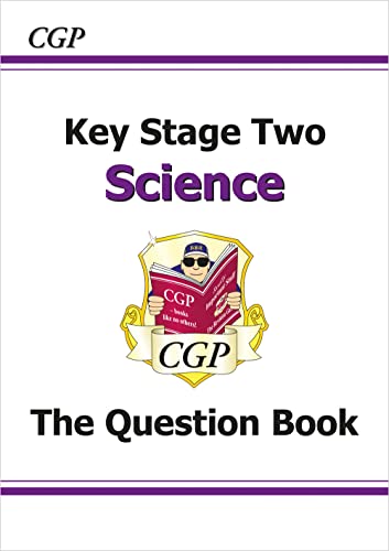 CGP Key Stage Two Science Question Book cover with a cartoon mascot reading a book.