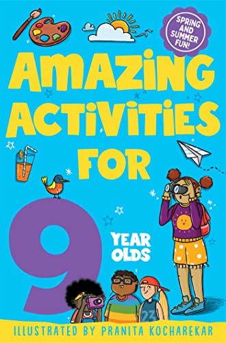 Book cover with colorful illustrations of children and spring/summer themes.