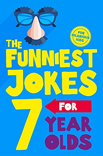 Book cover with cartoon face, glasses, and large yellow text: "The Funniest Jokes.