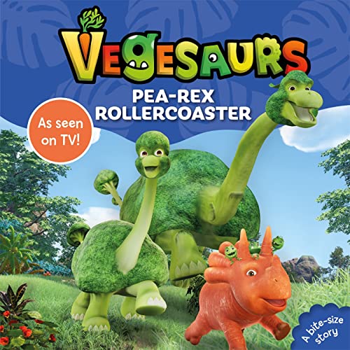 Book cover featuring green, vegetable dinosaur characters, Pea-Rex and friends.