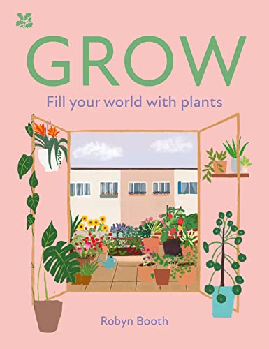 Book cover with illustrated plants spilling from a window scene.