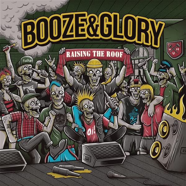 Album cover: illustrated skeletons crowd around speakers and a microphone.
